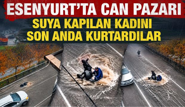 Esenyurt'ta can pazarı: Suya kapılan kadını böyle kurtardılar
