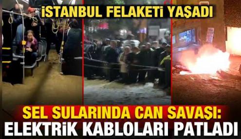 İstanbul felaketi yaşadı! Sel sularında can savaşı: Vatandaşları halatla kurtardılar