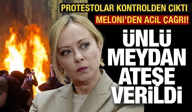 İsyan ateşi büyüyor: Milano'daki ünlü meydan ateşe verildi