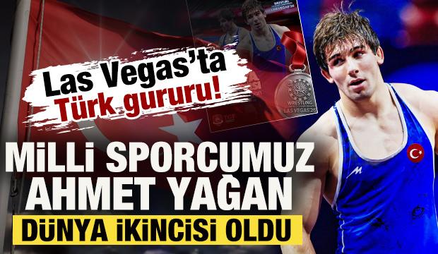 Las Vegas&rsquo;ta T&uuml;rk gururu! Milli sporcumuz Ahmet Yağan d&uuml;nya ikincisi