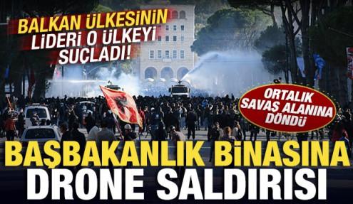 Başbakanlık binasına drone saldırısı! Rama o ülkeyi suçladı! Ortalık savaş alanına döndü