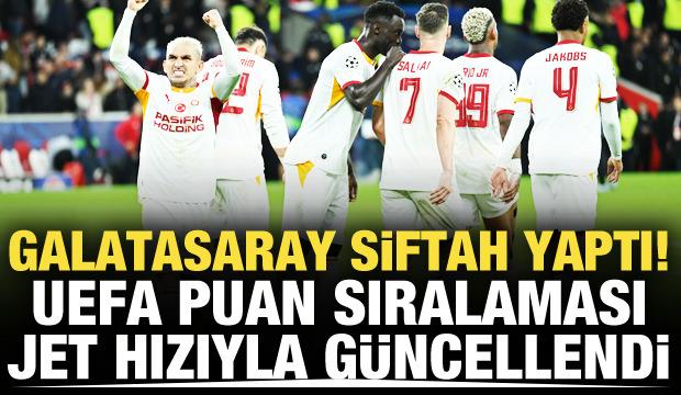 Galatasaray, Avrupa'da siftah yaptı! &Uuml;lke puan sıralaması g&uuml;ncellendi