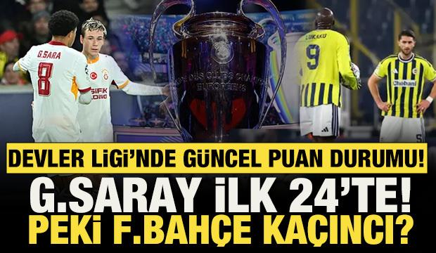 Şampiyonlar Ligi'nde g&uuml;ncel puan durumu! G.Saray ilk 24'te! Peki F.Bah&ccedil;e ka&ccedil;ıncı?
