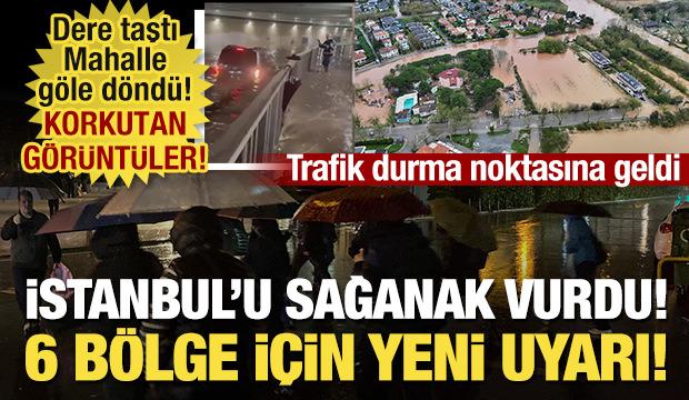 İstanbul'da yağmur etkisini artırdı! Alt ge&ccedil;idi su bastı, trafik durma noktasına geldi!