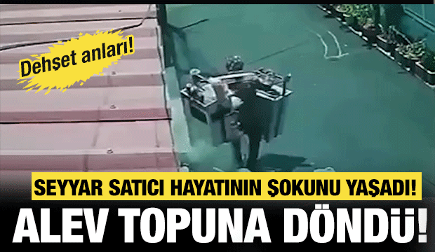 Küçük tüpü patlayan köfteci bir anda alevler arasında kaldı!