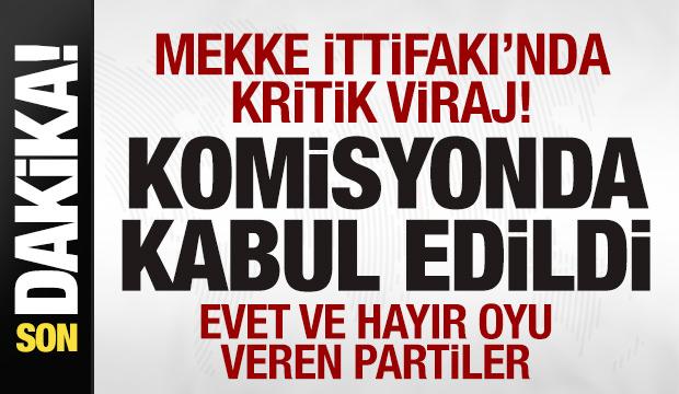 'Mekke İttifakı' komisyonda kabul edildi! Evet ve hayır oyu veren partiler