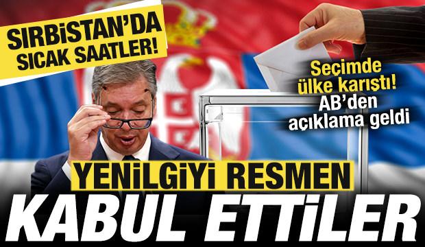 Sırbistan'da sıcak saatler! Erken se&ccedil;imde &uuml;lke karıştı! Vucic yenilgiyi kabul etti