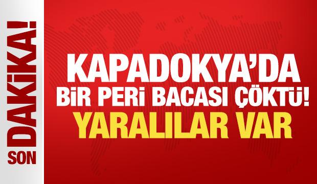 Son dakika: Kapadokya'da bir peri bacası çöktü! Yaralılar var