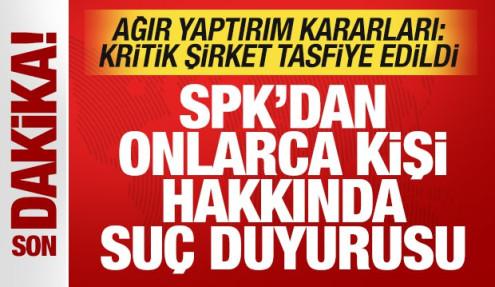 SPK son dakika duyurdu: Onlarca kişi hakkında suç duyurusu! Kritik şirket tasfiye edildi