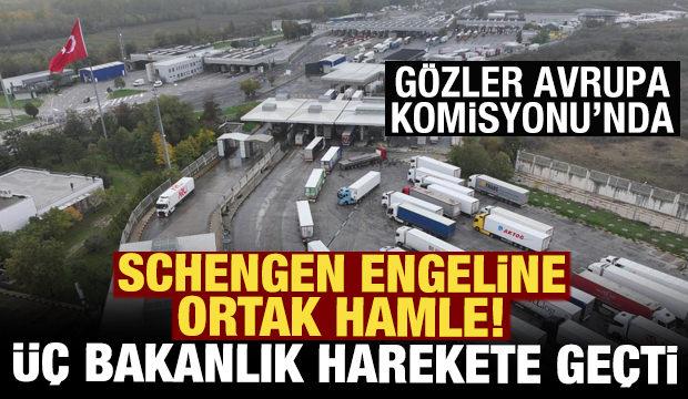 &Uuml;&ccedil; bakanlık, tır s&uuml;r&uuml;c&uuml;lerinin Schengen vizesi sorunlarını yakından takip ediyor