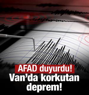 AFAD açıkladı! Van'da 3,9 büyüklüğünde deprem meydana geldi