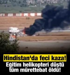 Hindistan'da helikopter kazası! 3 kişi hayatını kaybetti