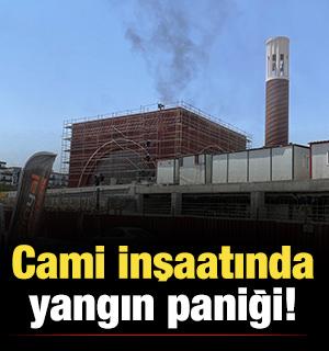 Cami inşaatında yangın paniği!