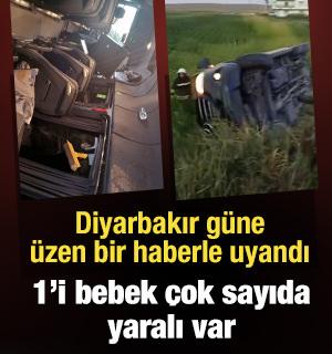 Diyarbakır'da turistleri gezdiren minibüs devrildi: 1'i bebek 7 yaralı