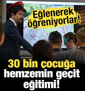 30 bin çocuğa hemzemin geçit eğitimi! Hem öğrenip hem eğleniyorlar...