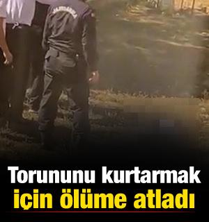 Aydın'da korkunç olay! Torununu kurtarmak için ölüme atladı