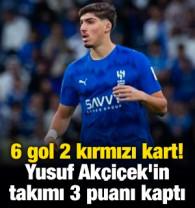 6 gol 2 kırmızı kart! Yusuf Akçiçek'in takımı 3 puanı kaptı