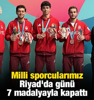 Milli sporcularımız Riyad'da günü 7 madalyayla kapattı