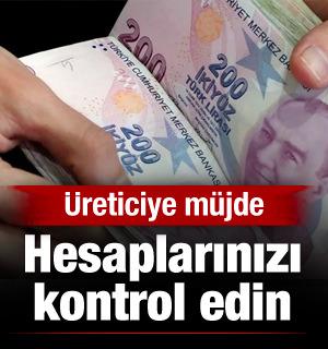 Üreticiye müjde! Hesaplarınızı kontrol edin