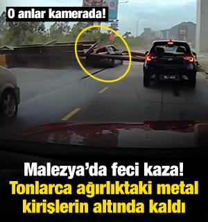 Malezya'da feci kaza: Tonlarca ağırlıktaki metal kirişlerin altında kaldı