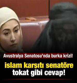 Avustralya Senatosu'nda burka krizi! İslam karşıtı senatöre tokat gibi cevap! 