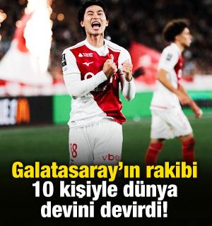 Galatasaray'ın rakibi 10 kişi kaldığı maçta dünya devini yıktı!
