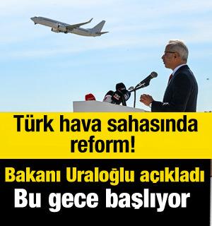 Türk hava sahasında reform! Bu gece başlıyor