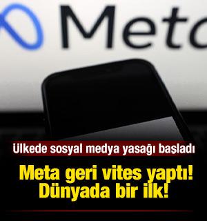 Dünyada bir ilk! Ülkede sosyal medya yasağı resmen başladı... Meta geri vites yaptı!