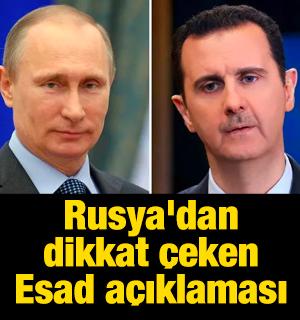 Rusya'dan dikkat çeken Esad açıklaması