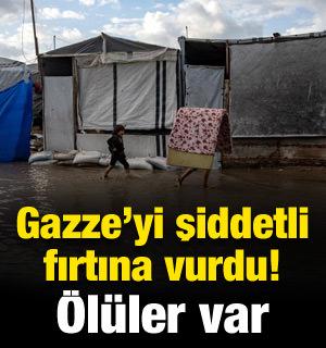 Gazze'yi şiddetli fırtına vurdu: 27 binden fazla çadır kullanılmaz halde! Ölüler var