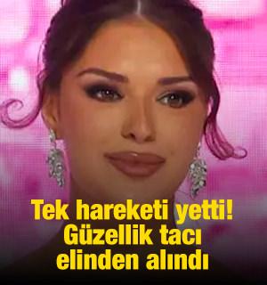 Tek hareketi yetti! Güzellik tacı elinden alındı