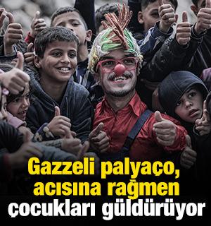 Gazzeli palya&ccedil;o, acısına rağmen &ccedil;ocukları g&uuml;ld&uuml;r&uuml;yor