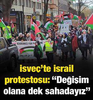 İsve&ccedil;'te ateşkesi ihlal eden İsrail protesto edildi