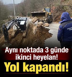 3 g&uuml;n arayla iki heyelan: Yol kapandı!