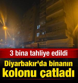 Diyarbakır'da binanın kolonu &ccedil;atladı! 83 kişi tahliye edildi