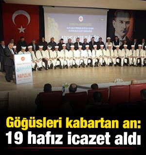 K&uuml;tahya'da 19 hafız icazet belgelerini aldı 
