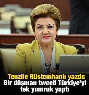 Tenzile R&uuml;stemhanlı yazdı: Bir d&uuml;şman tweeti T&uuml;rkiye&rsquo;yi tek yumruk yaptı 