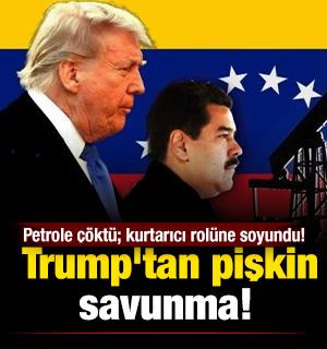  Trump'tan pişkin savunma: Hem petrole &ccedil;&ouml;kt&uuml; hem de kurtarıcı rol&uuml;ne soyundu!