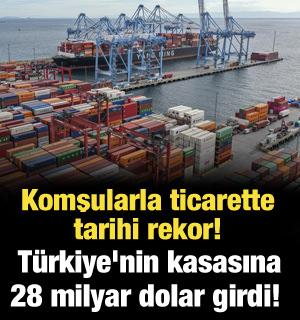 T&uuml;rkiye komşularına ge&ccedil;en yıl 28,4 milyar dolarlık ihracat yaptı