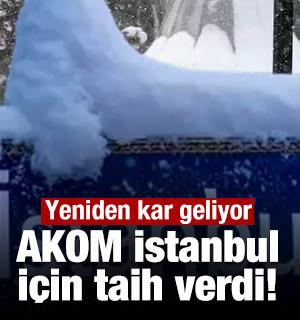 AKOM tarih vererek duyurdu! İstanbul'a yeniden kar geliyor