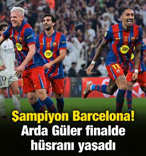 Şampiyon Barcelona! 5 goll&uuml; nefes kesen d&uuml;elloda Arda G&uuml;ler h&uuml;sranı yaşadı