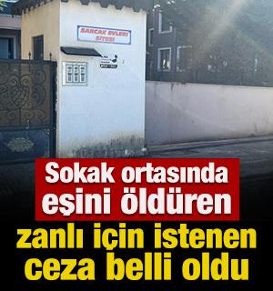 Yalova'da sokak ortasında eşini &ouml;ld&uuml;ren zanlı i&ccedil;in istenen ceza belli oldu