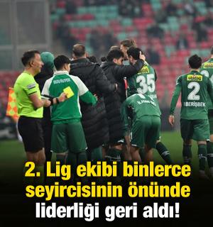 2. Lig ekibi binlerce seyircisi &ouml;n&uuml;nde liderliği geri aldı