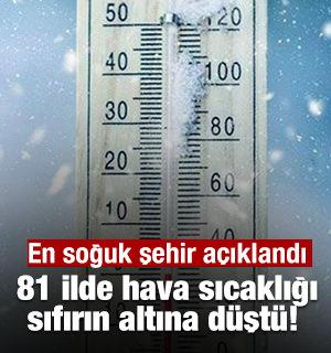 81 ilde hava sıcaklığı sıfırın altına d&uuml;şt&uuml;! En soğuk şehir a&ccedil;ıklandı