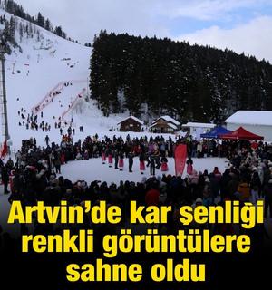 Artvin&rsquo;de kar şenliği renkli g&ouml;r&uuml;nt&uuml;lere sahne oldu