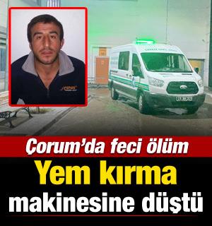 &Ccedil;orum'da feci &ouml;l&uuml;m: Yem karma makinesinin i&ccedil;ine d&uuml;şen adam hayatını kaybetti