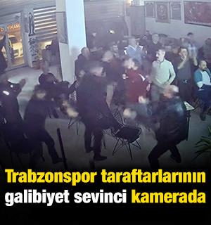 Trabzonspor taraftarlarının galibiyet sevinci kameraya yansıdı