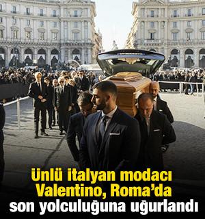 &Uuml;nl&uuml; İtalyan modacı Valentino, Roma'da son yolculuğuna uğurlandı