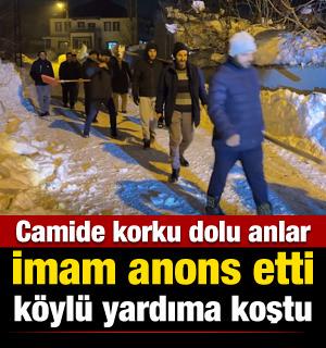 Camide korku dolu anlar: İmam anons etti k&ouml;yl&uuml; yardıma koştu