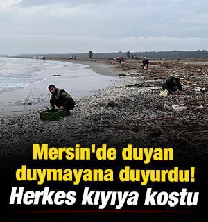 Mersin'de ilgin&ccedil; olay: Duyan duymayana duyurdu! Herkes kıyıya akın etti